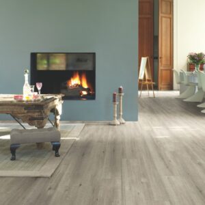 Laminado Impressive Roble con cortes de sierra gris Quick-Step